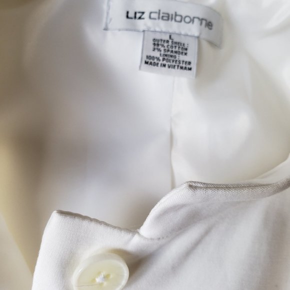 Liz Claiborne Modern Romantic Peplum Jacket Large Ivory Off White NWT Career - Picture 3 of 6